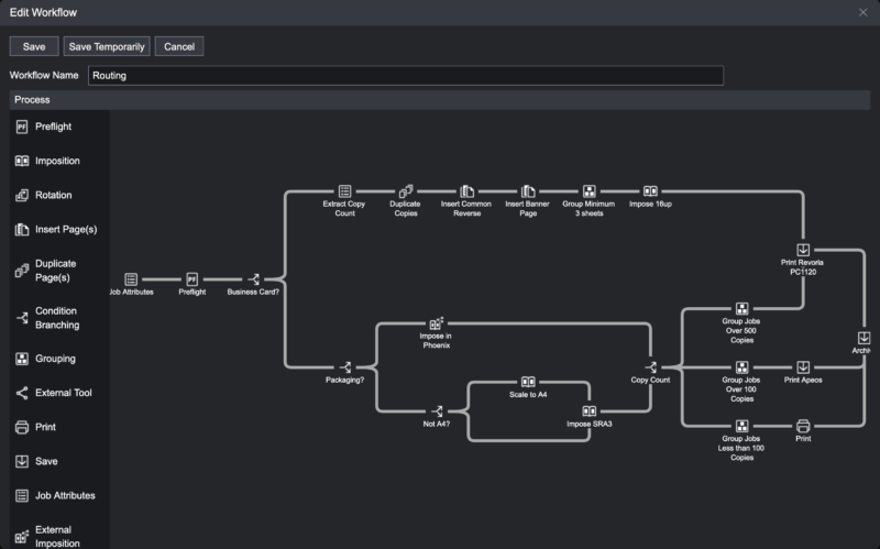 An example of what a workflow looks like in the product.