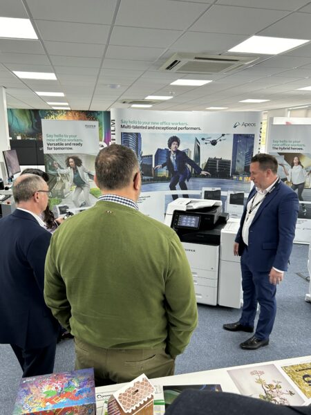 Fujifilm’s Gary Organ demonstrates the capabilities of the new Apeos range at the 25th April launch event Fujifilm’s Gary Organ demonstrates the capabilities of the new Apeos range at the 25th April launch event