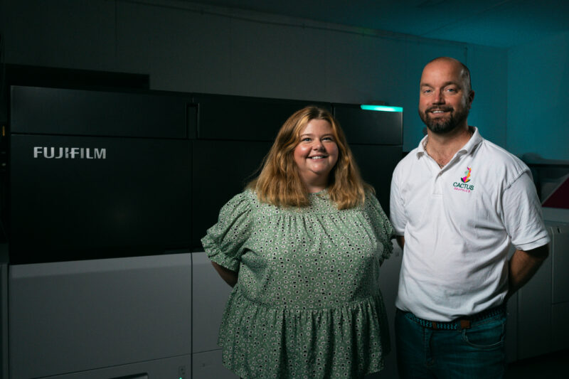 Katie Weaver, Managing Director & Founder of Cactus Graphics, with Co-founder & Commercial Director of Cactus Graphics, Richard Archer Katie Weaver, Managing Director & Founder of Cactus Graphics, with Co-founder & Commercial Director of Cactus Graphics, Richard Archer