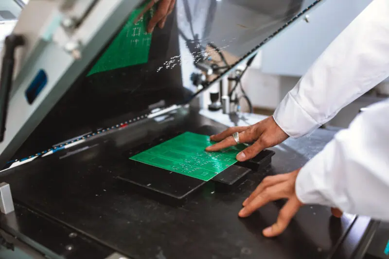 An,Engineer,Loads,Printed,Circuit,Boards,Into,A,Screen,Printing An,Engineer,Loads,Printed,Circuit,Boards,Into,A,Screen,Printing